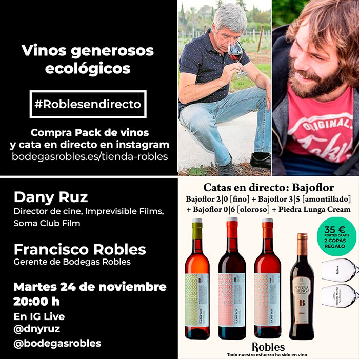 Cata vinos generosos ecológicos con Dany Ruz y Francisco Robles we love montilla moriles cordoba